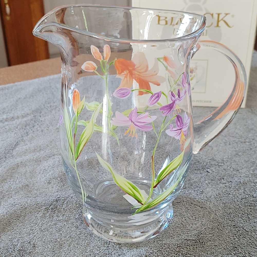 Beautiful Hand Painted Crystal Pitcher!!!